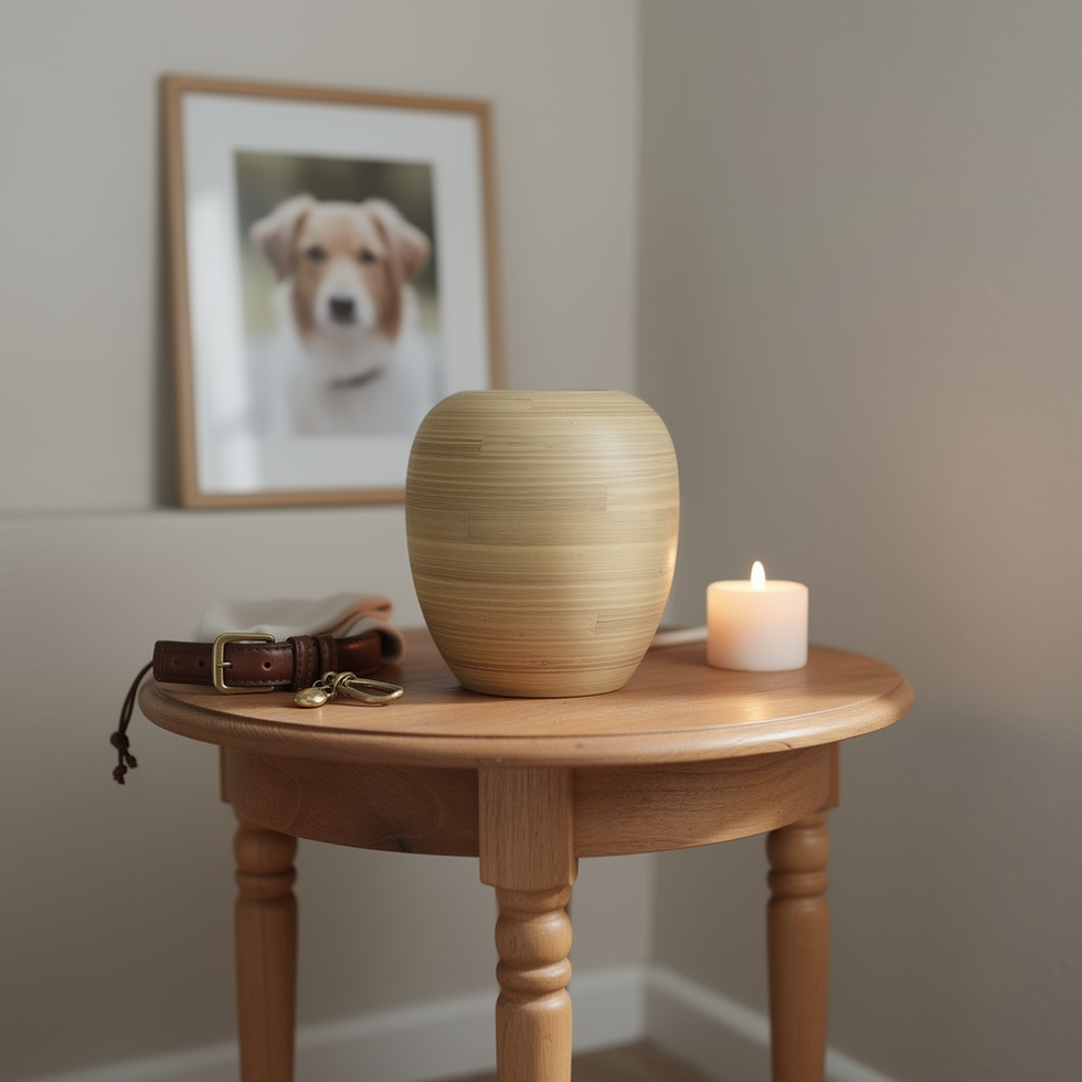 Thumbnail: ecopet™ Bamboo Pet Cremation Urn - Peace - 225 cubic inches
