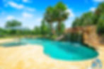 Luxury backyard pool and patio designed for East Texas living