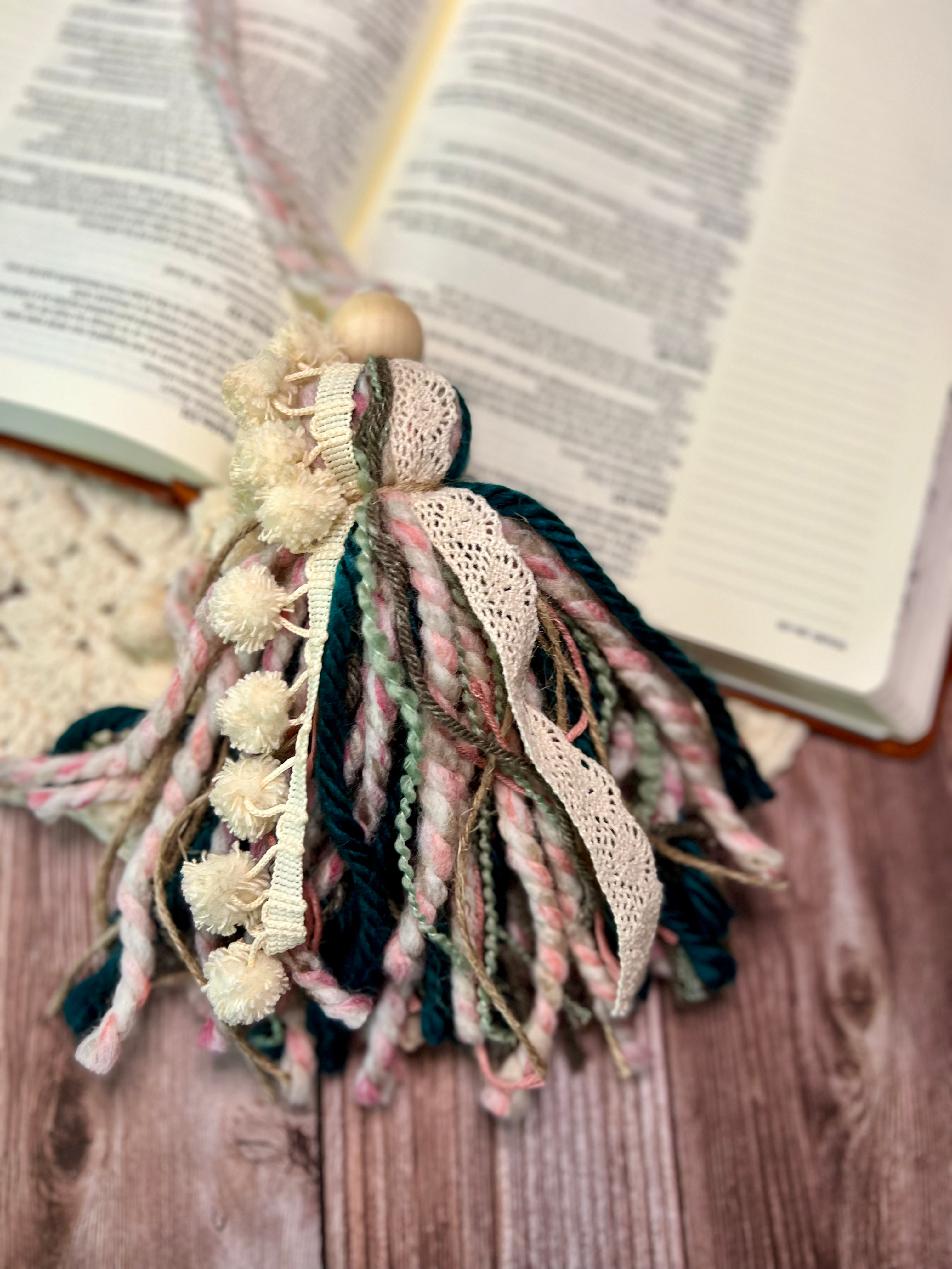 Coral and Teal Bible Tassel