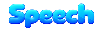Sculpted blue Speech lettering.png