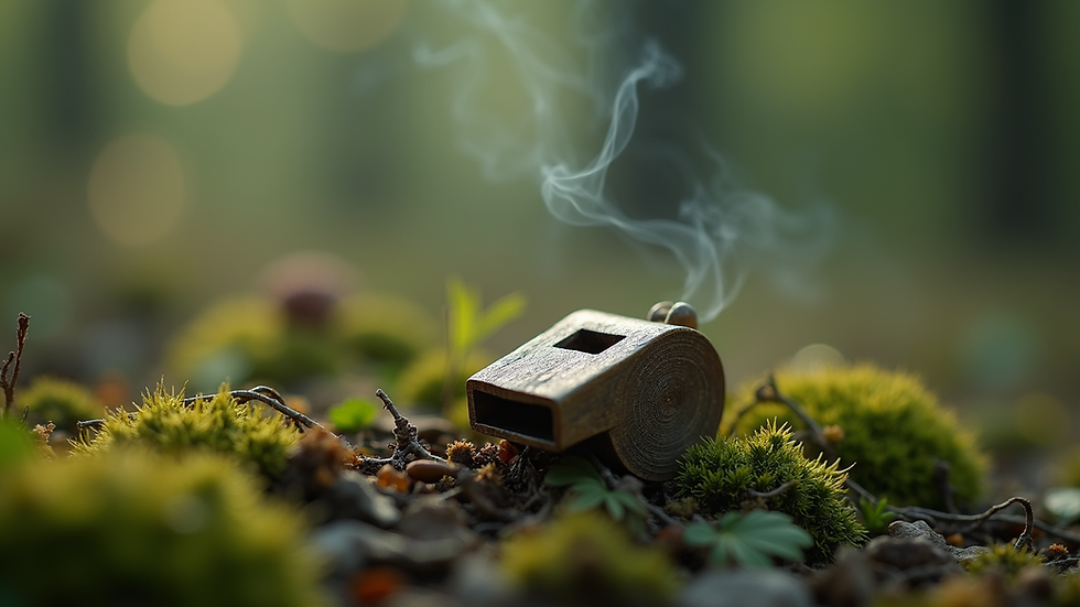 Close-up view of an elderwood whistle used for weather magic