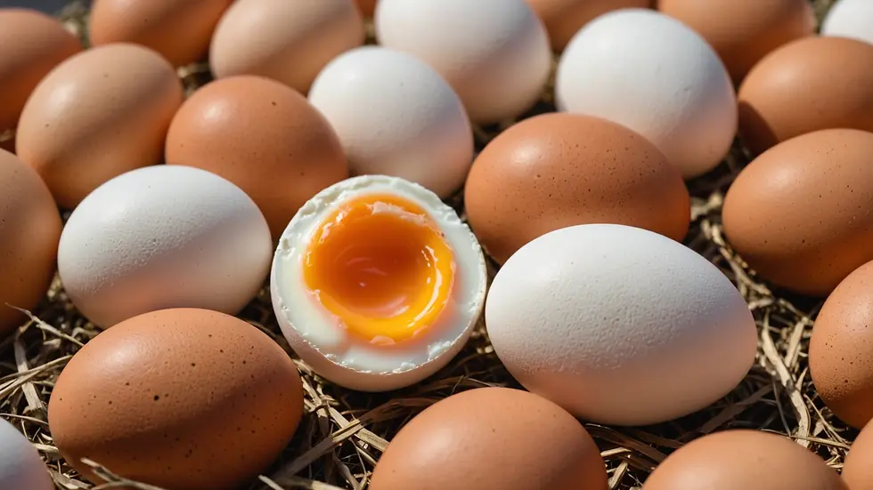 Close-up view of eggs in natural setting