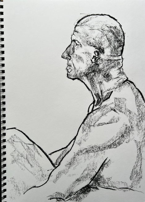 40 min Charcoal Life Drawing Study - 27.10.25