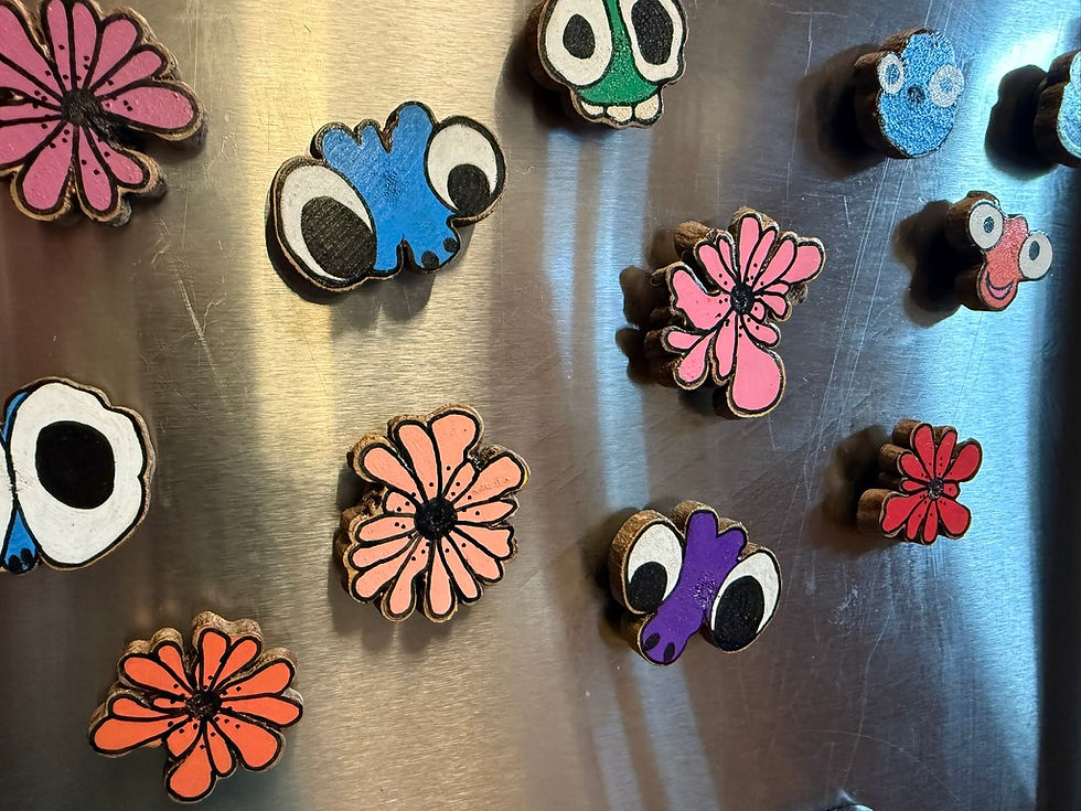 Magnets - flowers and faces