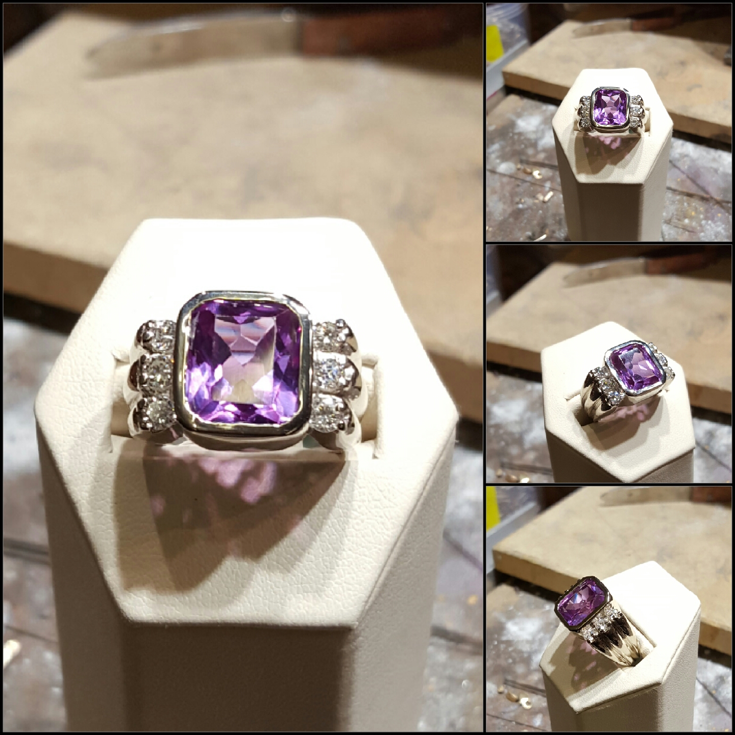 8.36ct Chatham Sapphire & Diamonds