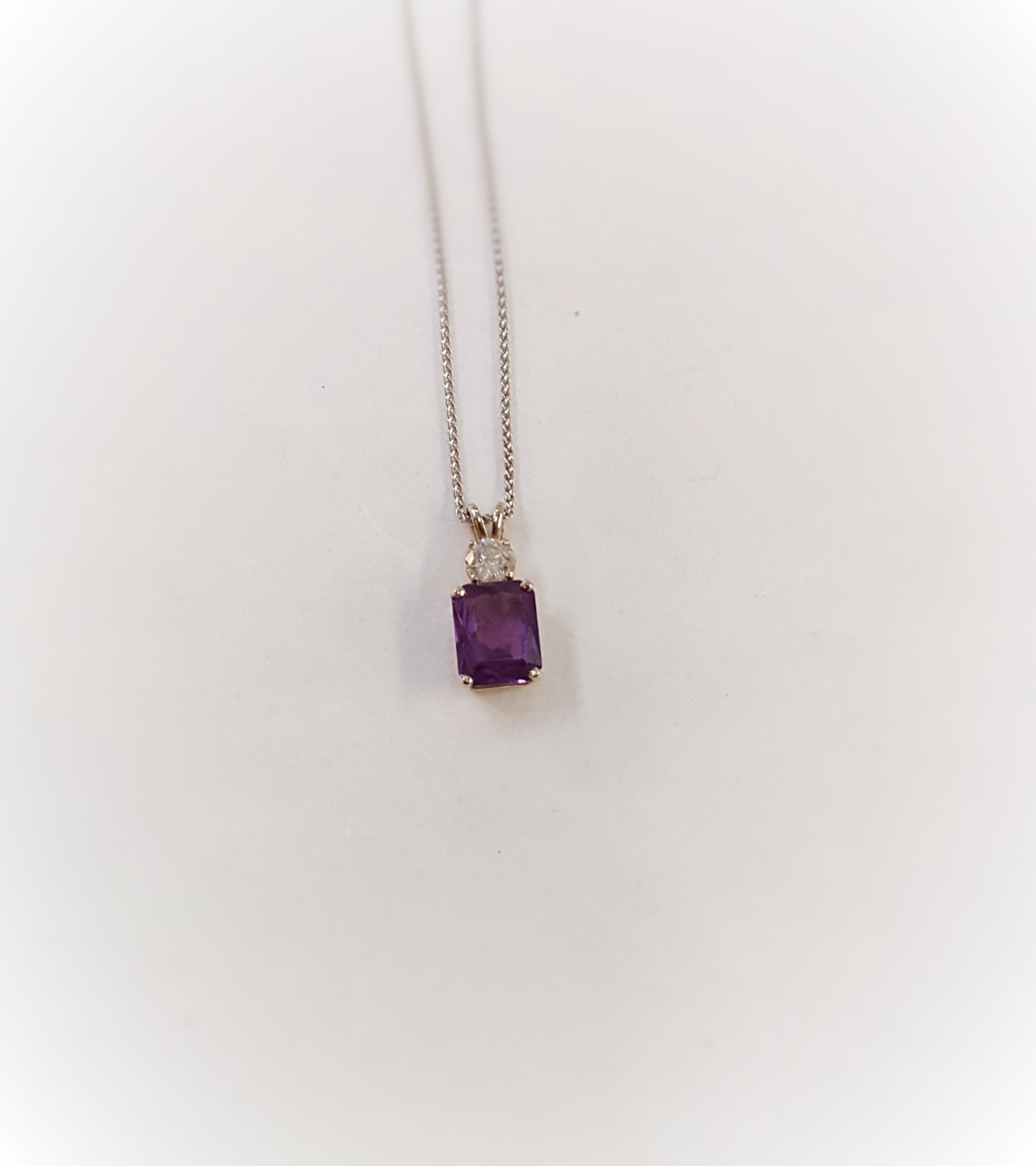 Purple Sapphire & Diamond Pendant