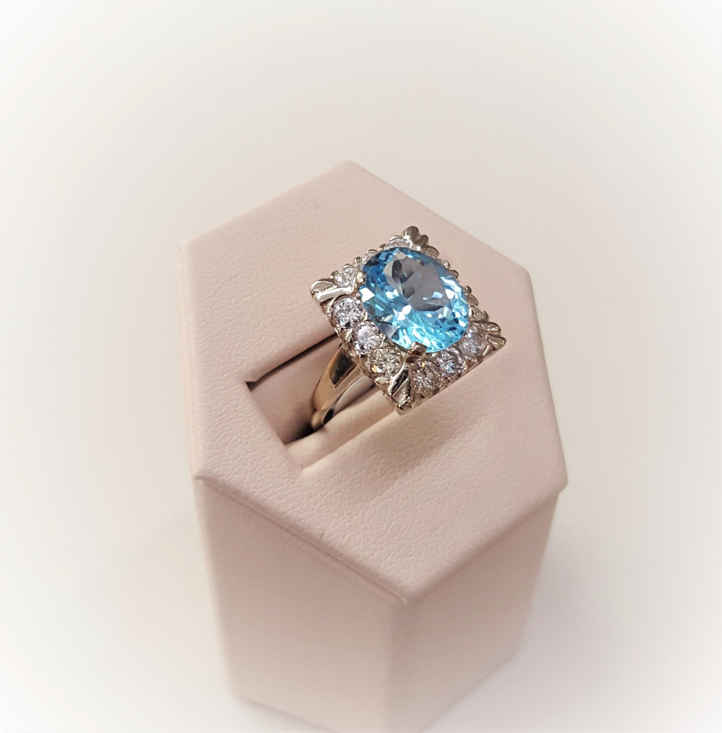 Blue Topaz with 1.04ctw Diamonds