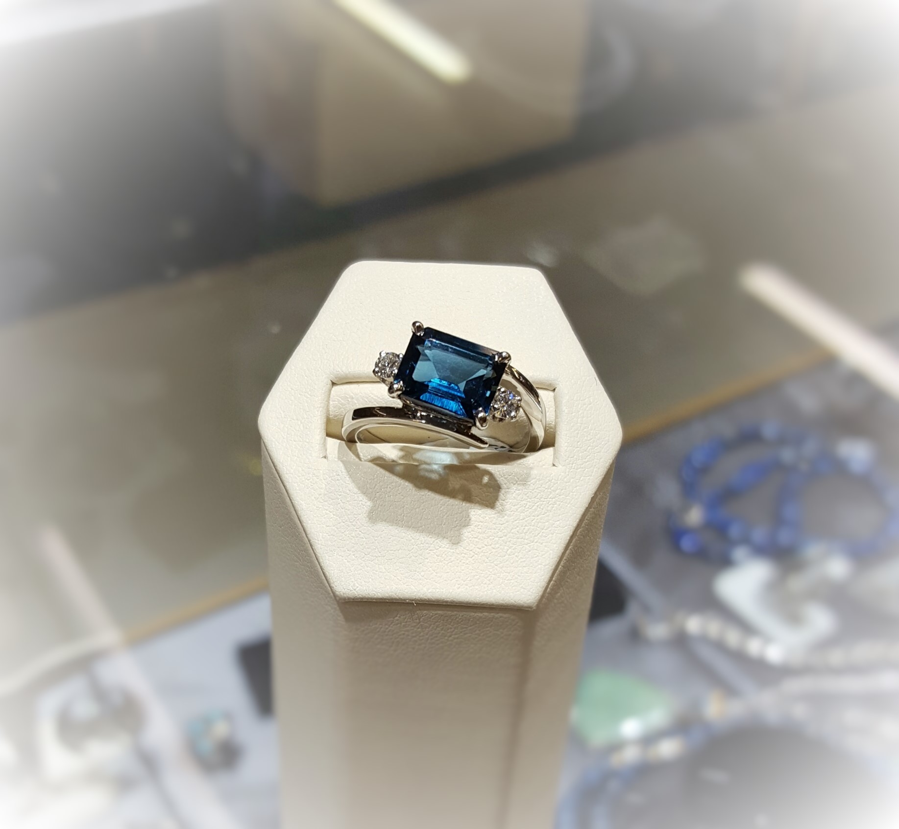 London Blue Topaz with Diamonds