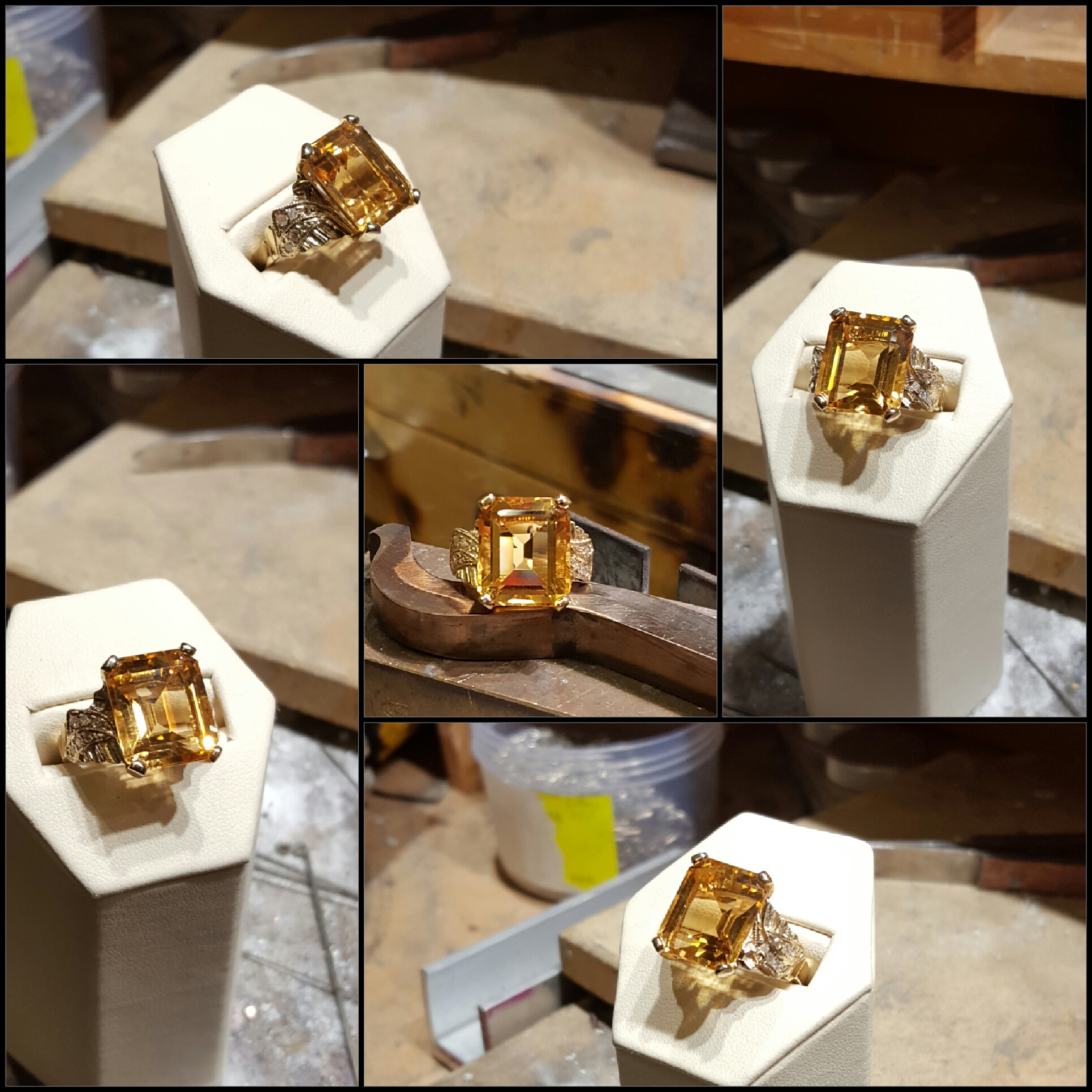 14x12mm Citrine .16ctw Diamonds