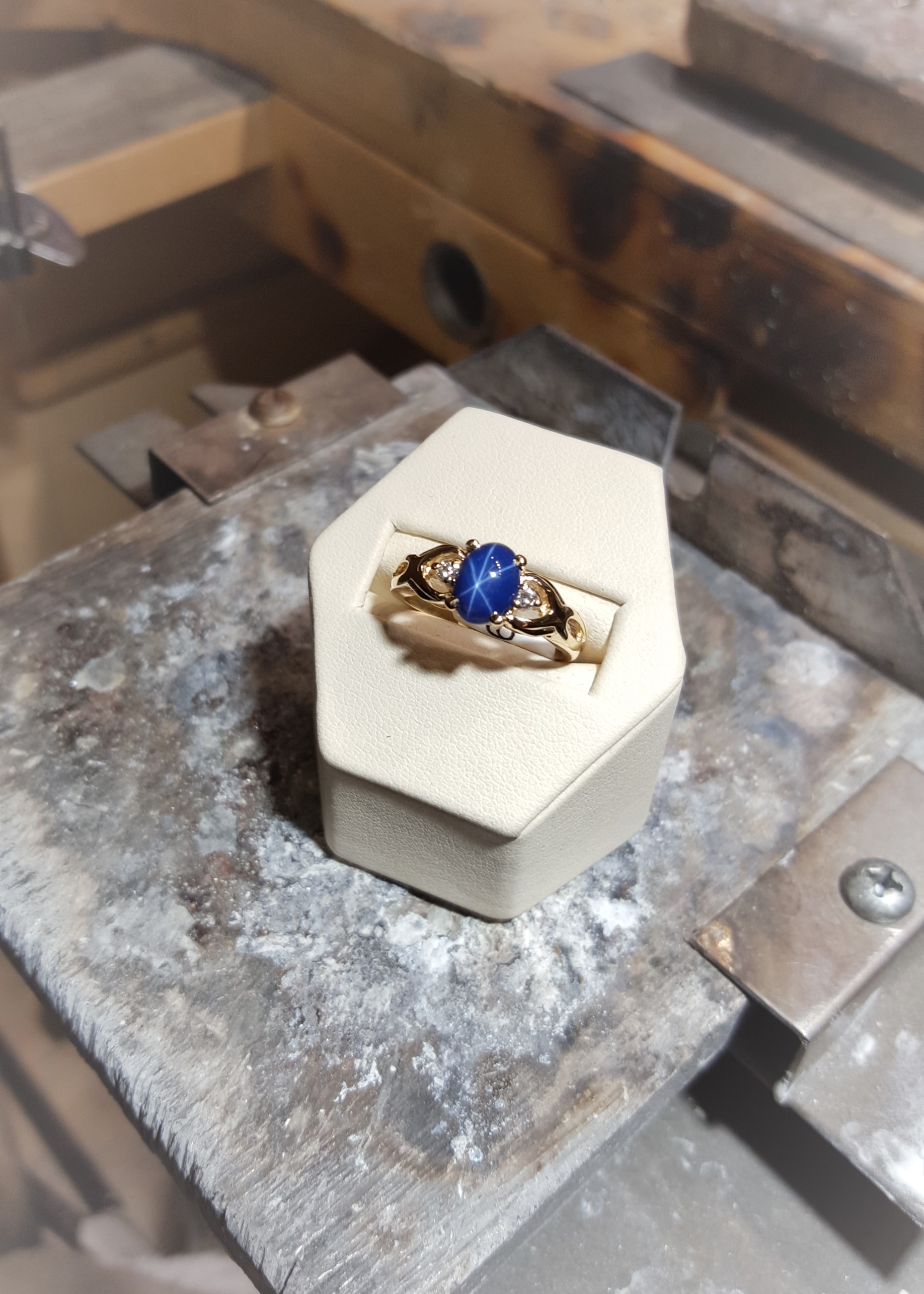 Blue Star Sapphire with Diamonds