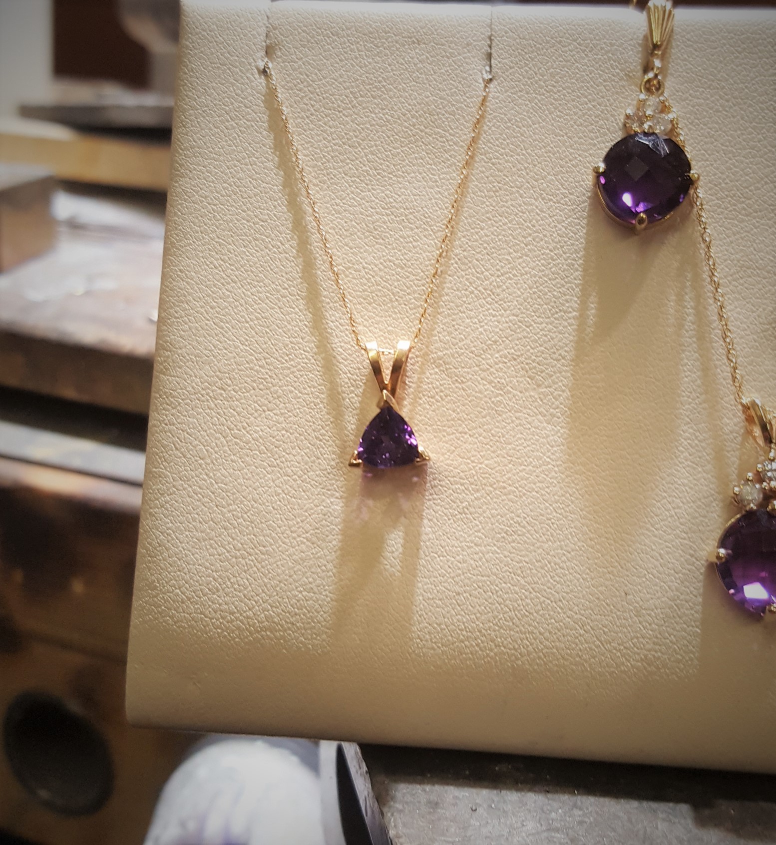 Amethyst Trillion Pendant