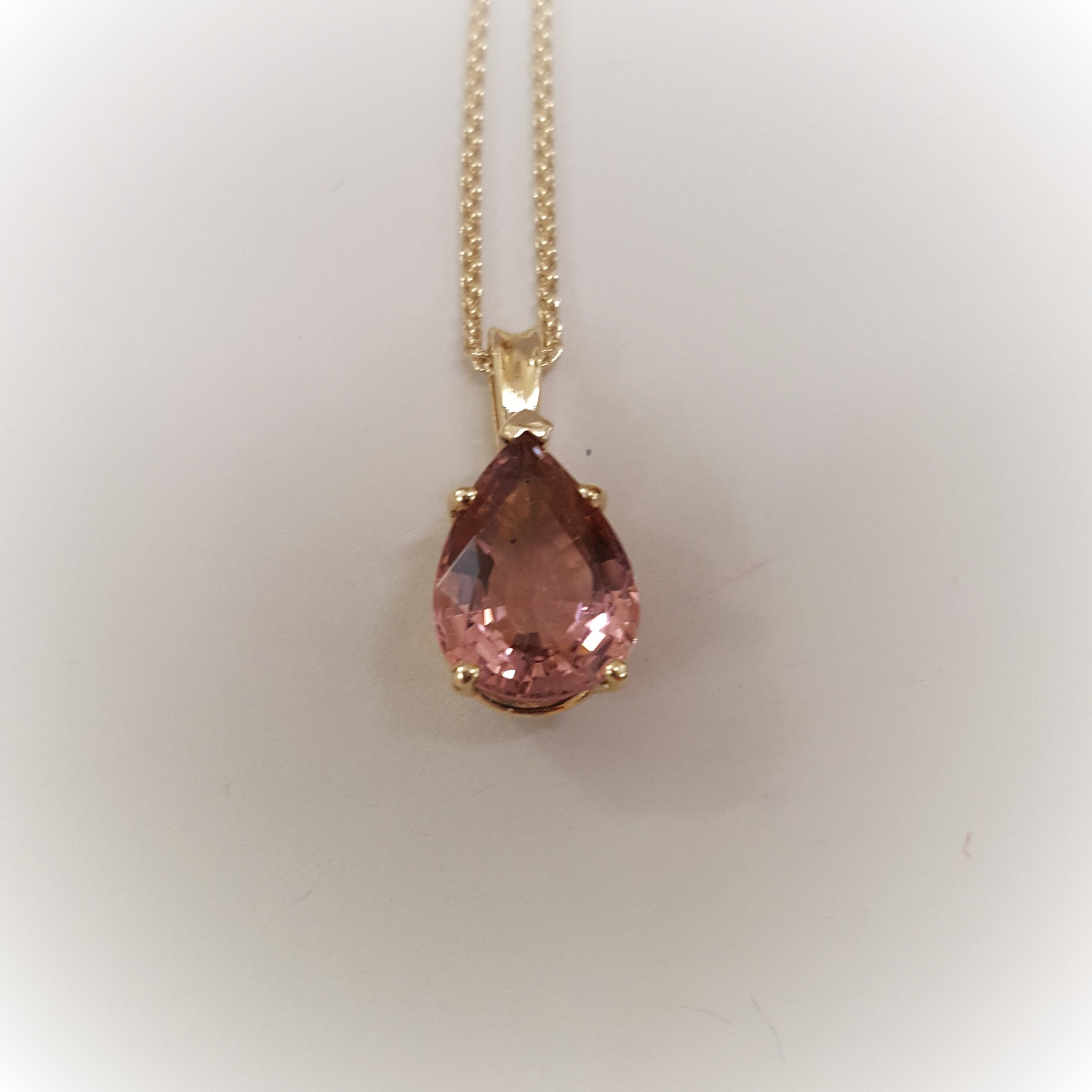 Pear Cut Pink Tourmaline Pendant