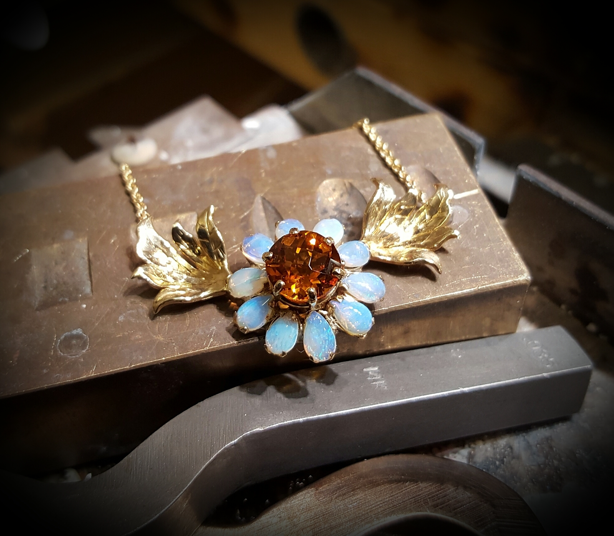Custom Opal & Citrine Pendant