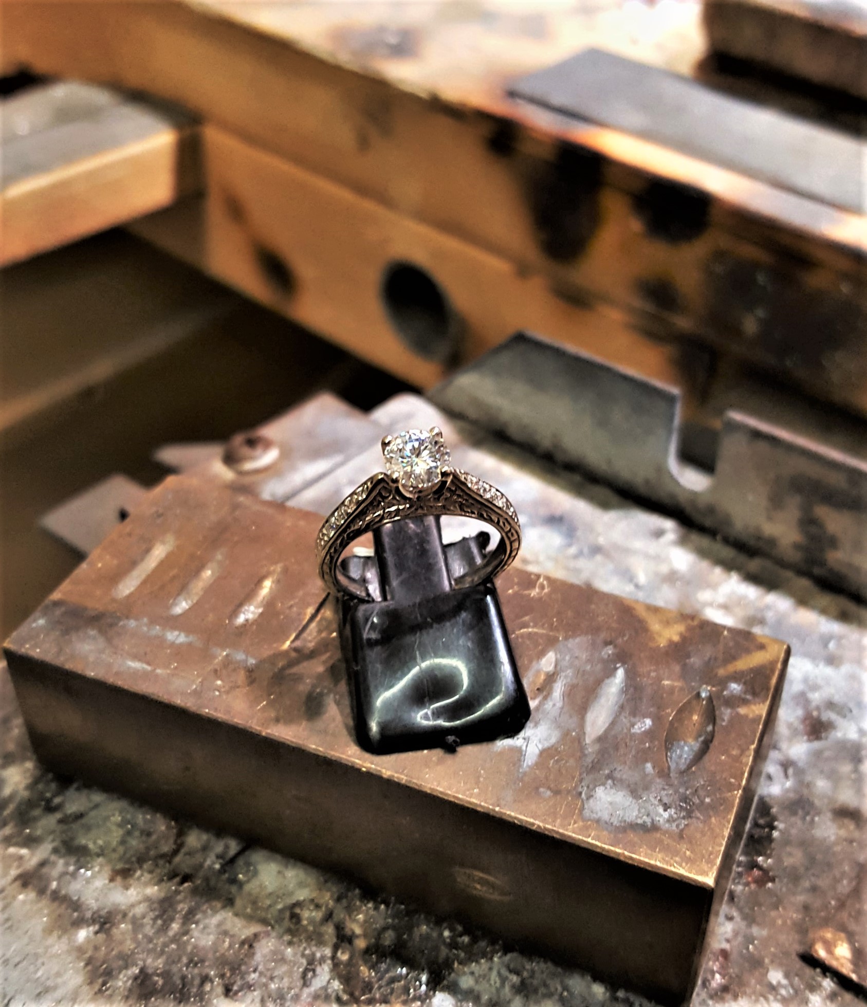 Moissanite Solitaire CZ Accents