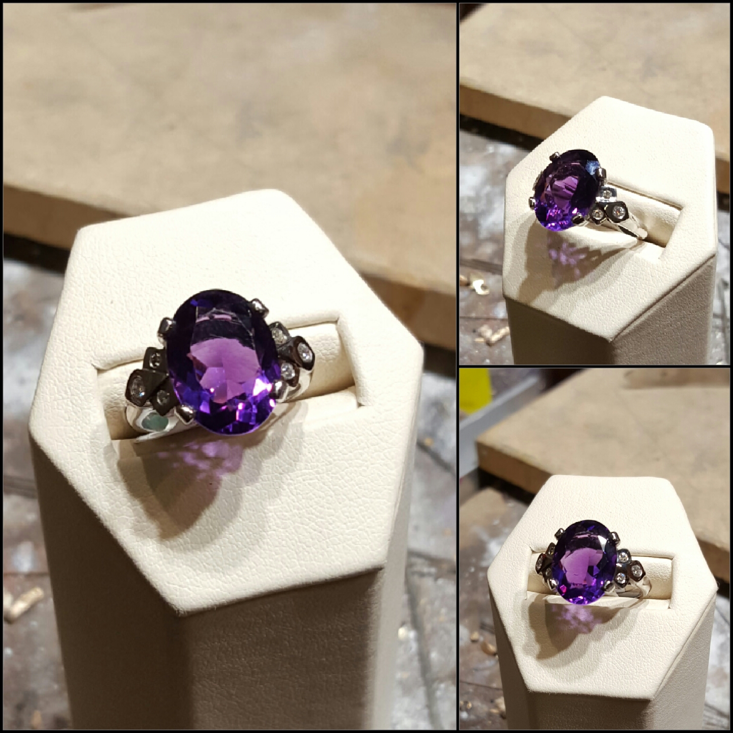 Amethyst with .25ctw Diamonds