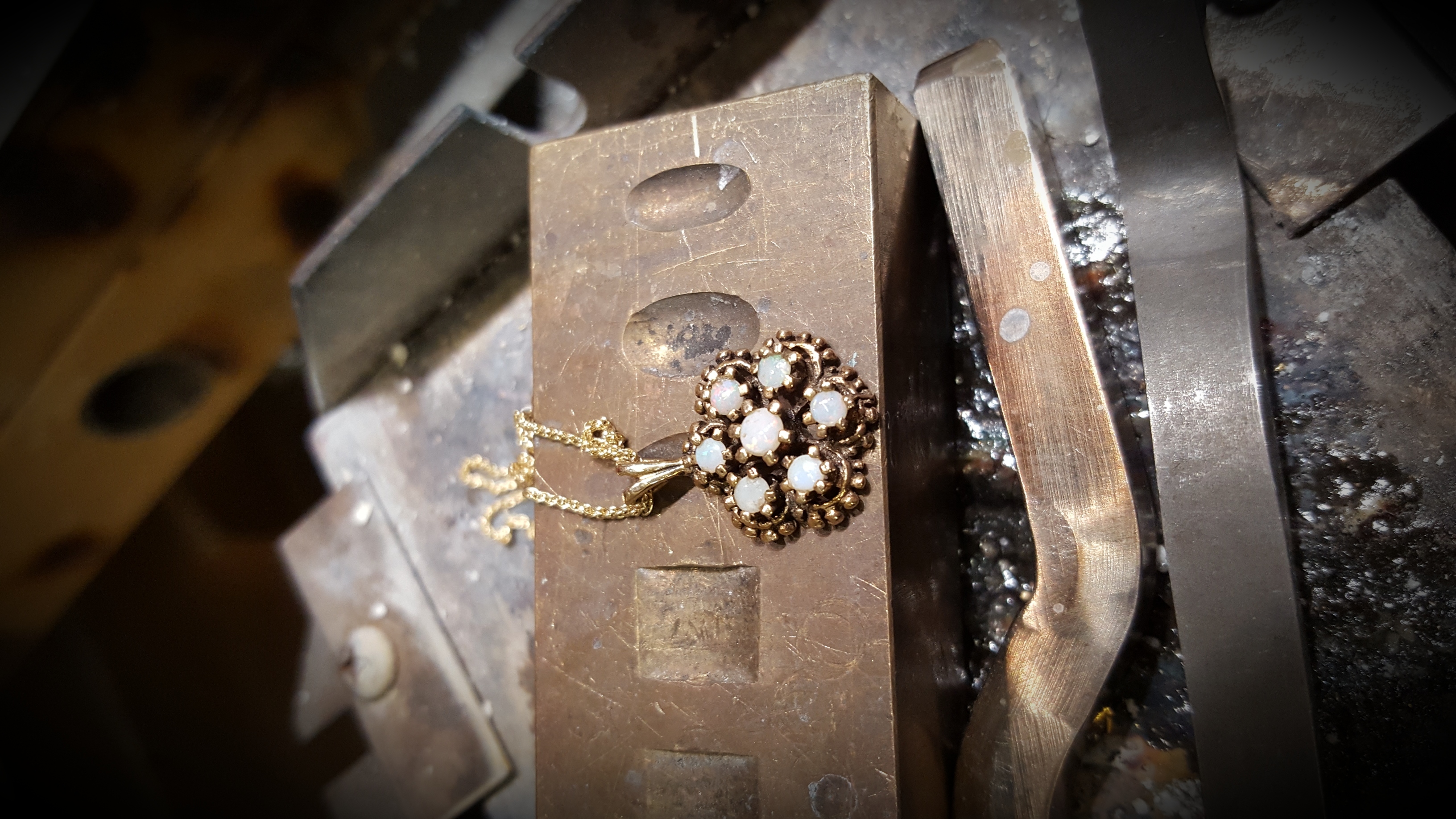 Opal Floral Pendant