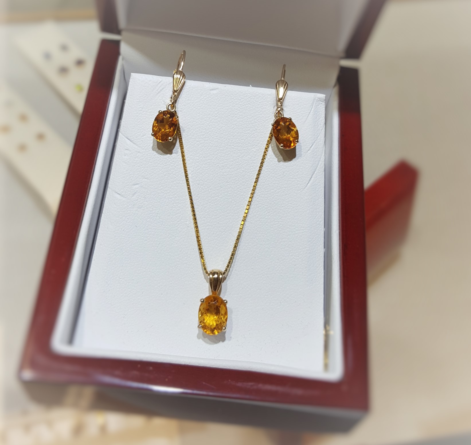 Citrine Pendant & Earrings