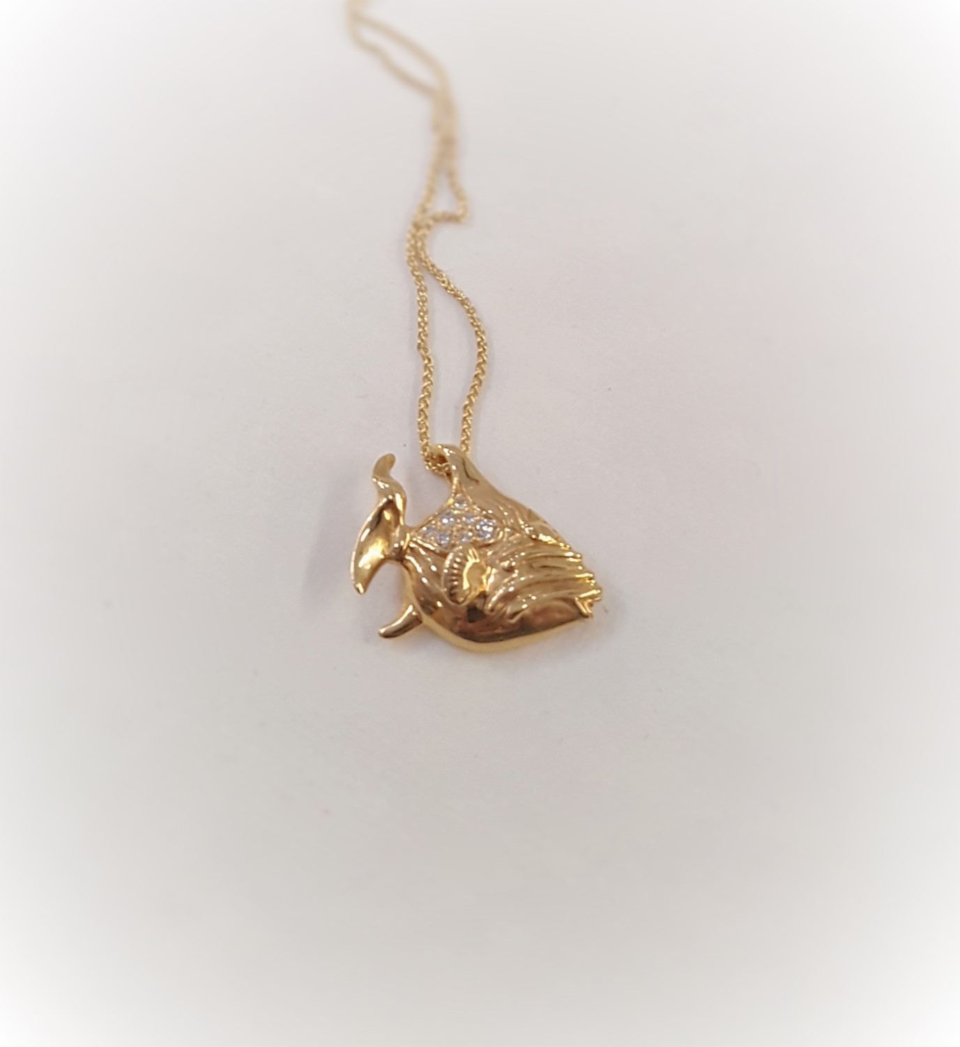 Gold Fish & Diamond Pendant