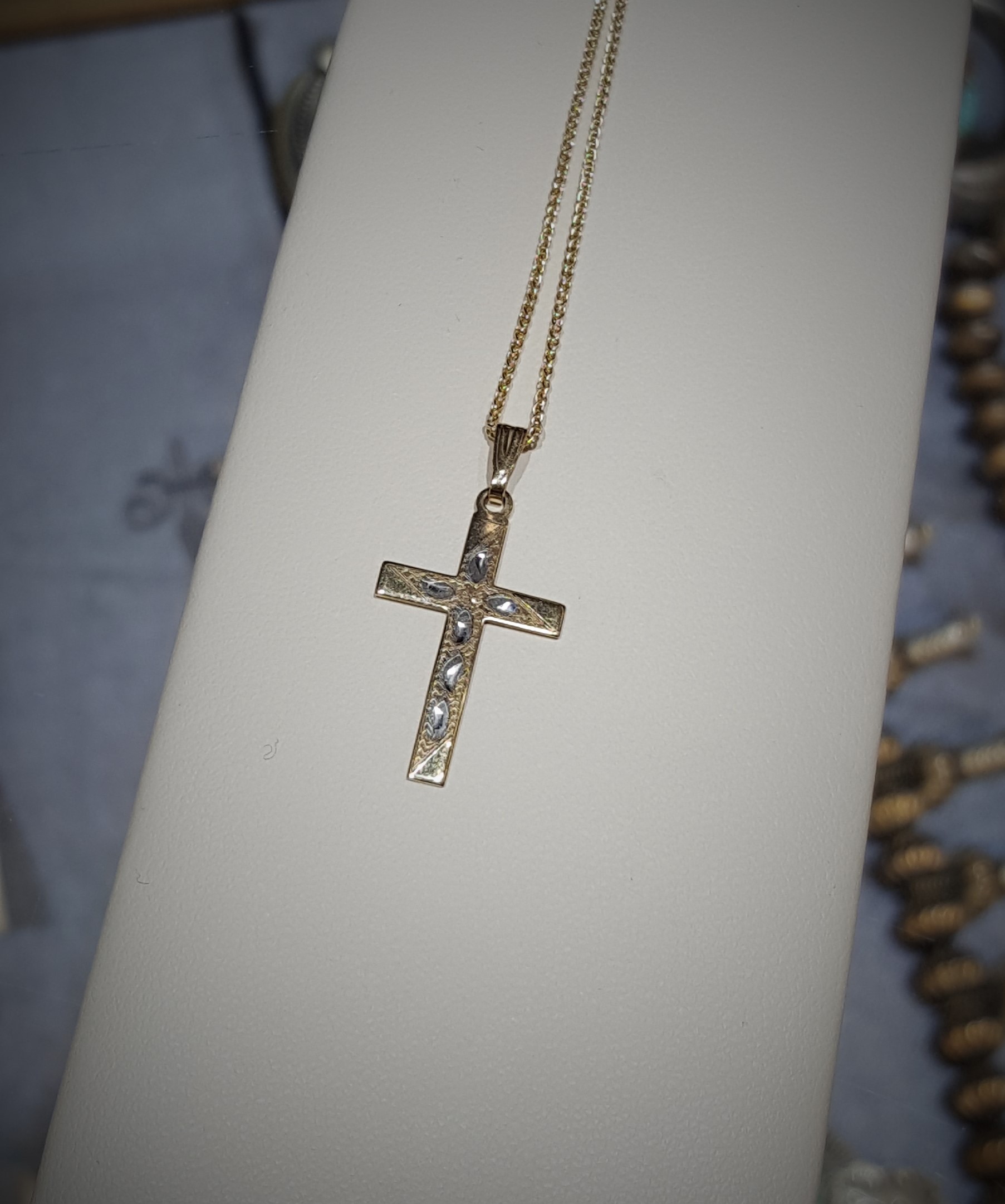 Carved Cross Pendant