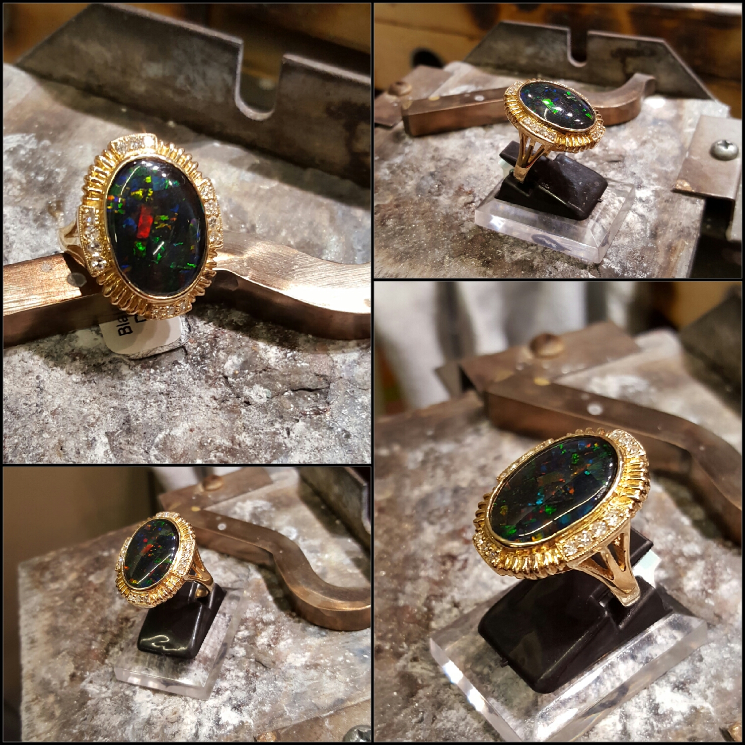 Black Opal with Diamonds