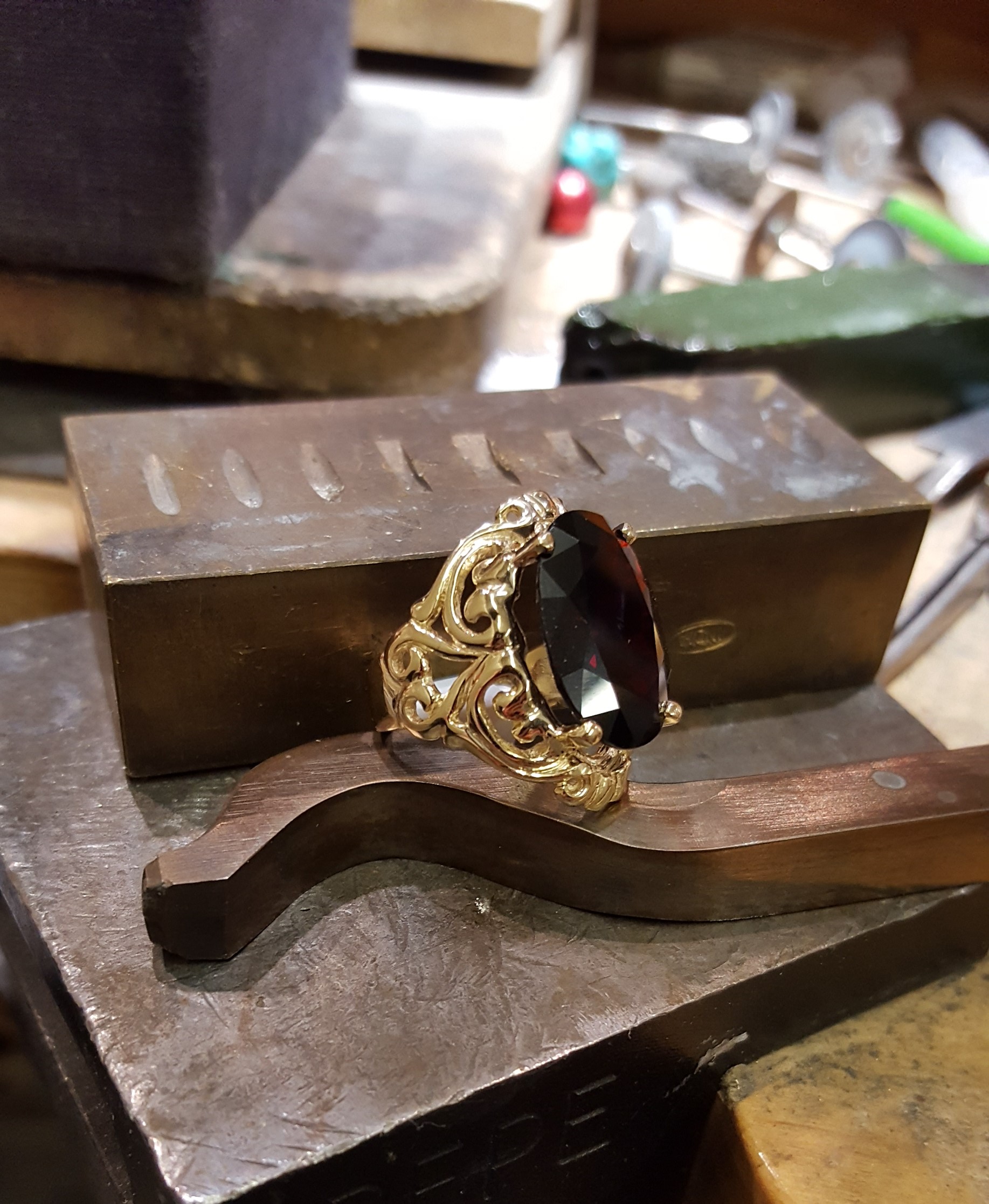 Garnet Openwork Scroll