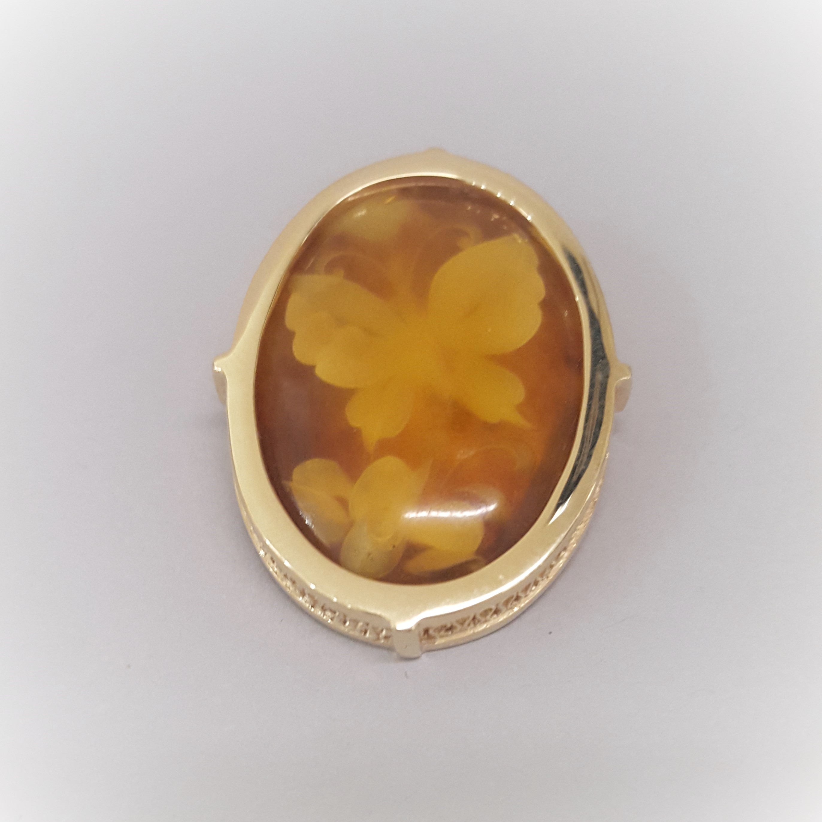 Reverse Hand Carved Amber
