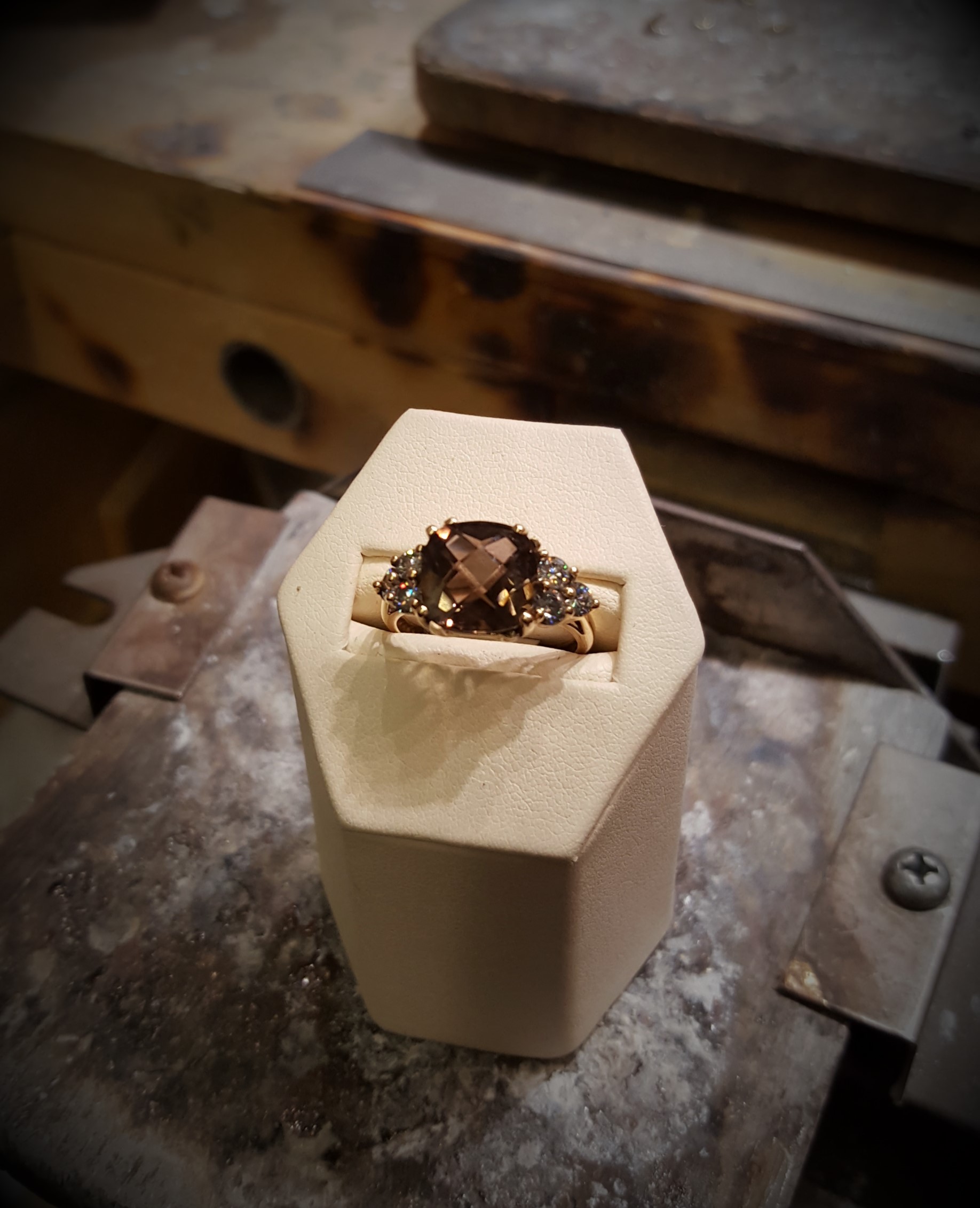 Smokey Quartz with Moisannites