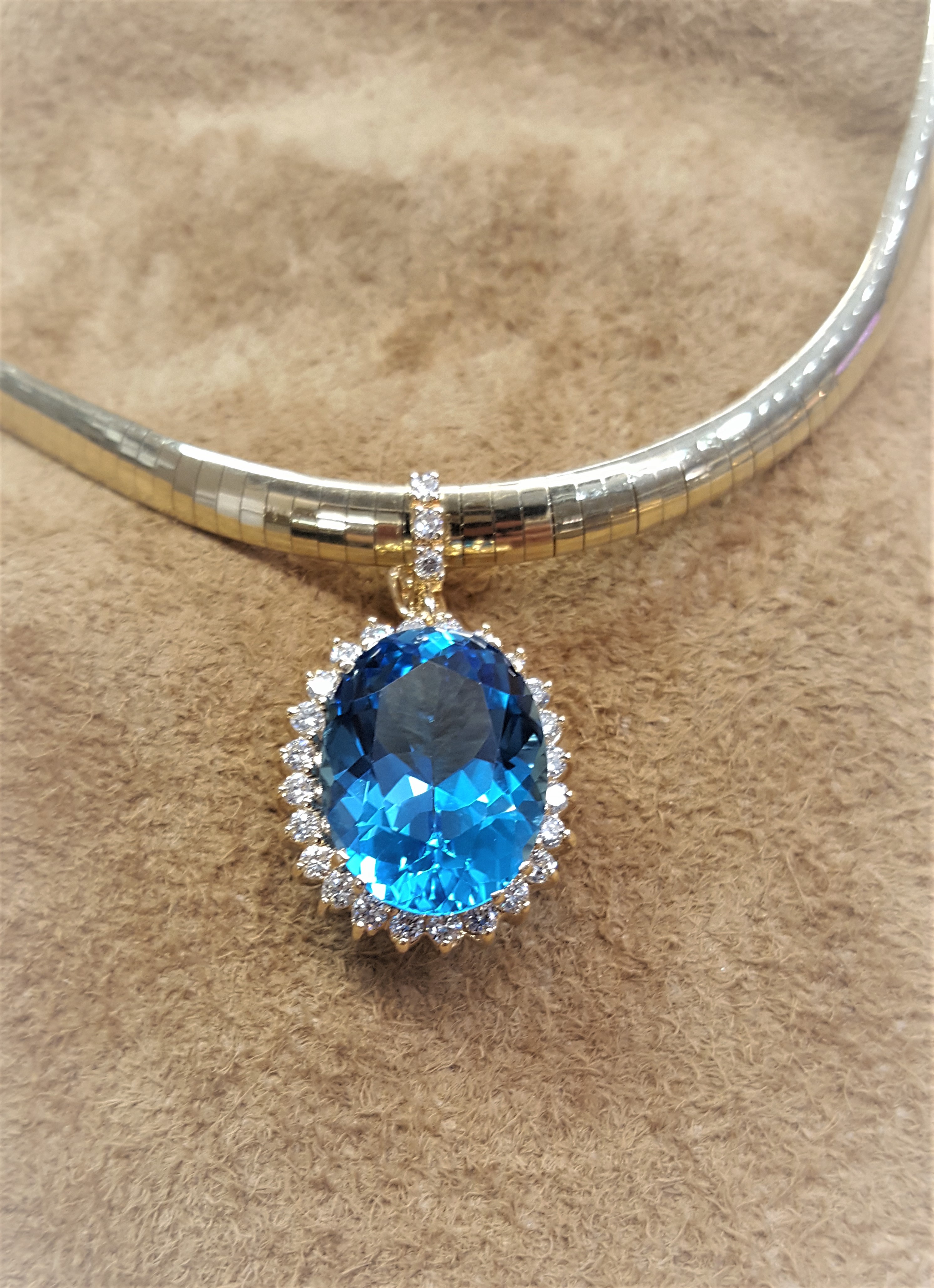 Swiss Blue Topaz 1.25ctw Diamonds