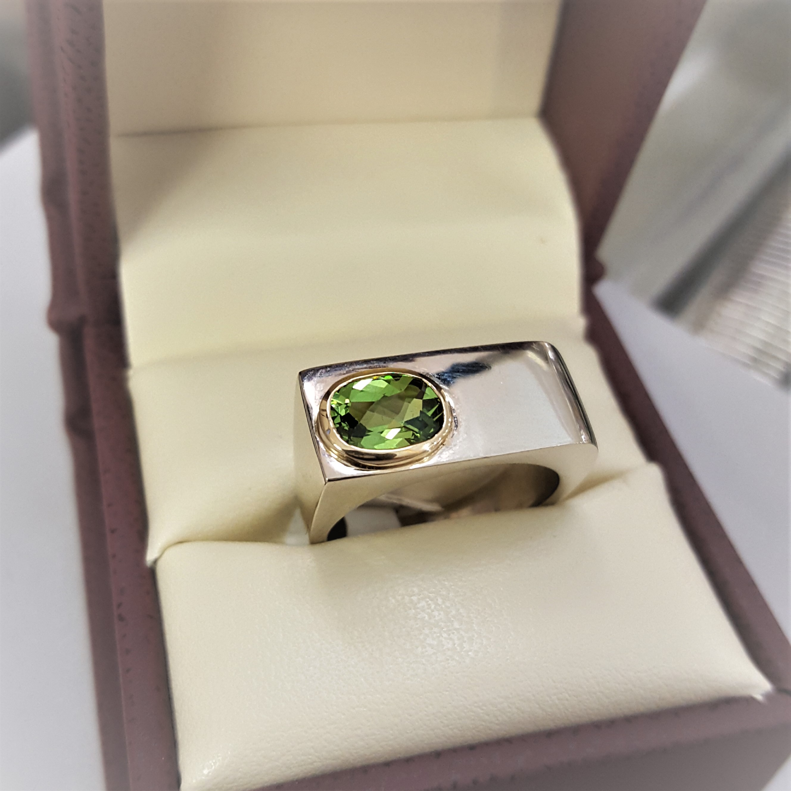 Peridot Bar Style Ring