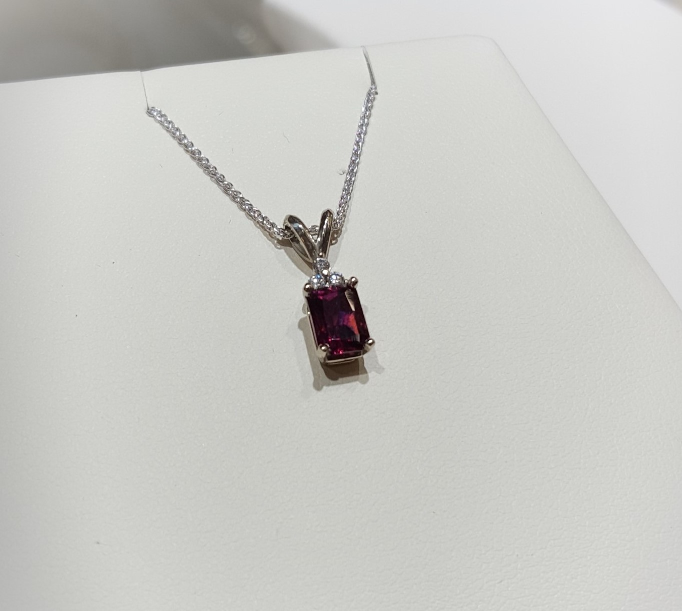 Rhodolite Garnet Diamond Accents