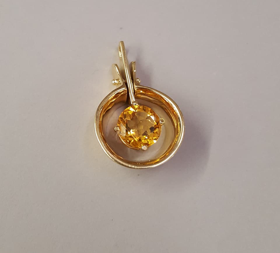 Uniquely Designed Citrine Pendant