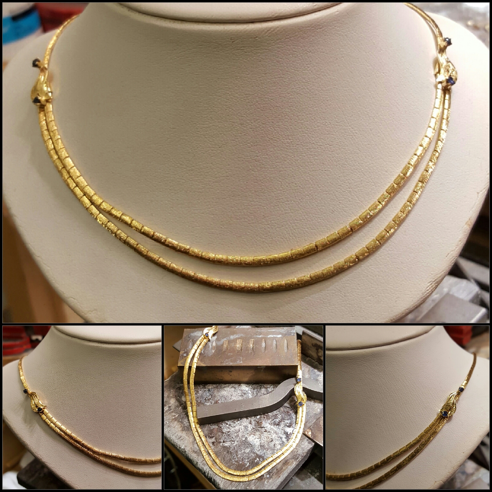 Omega Necklace with Sapphires
