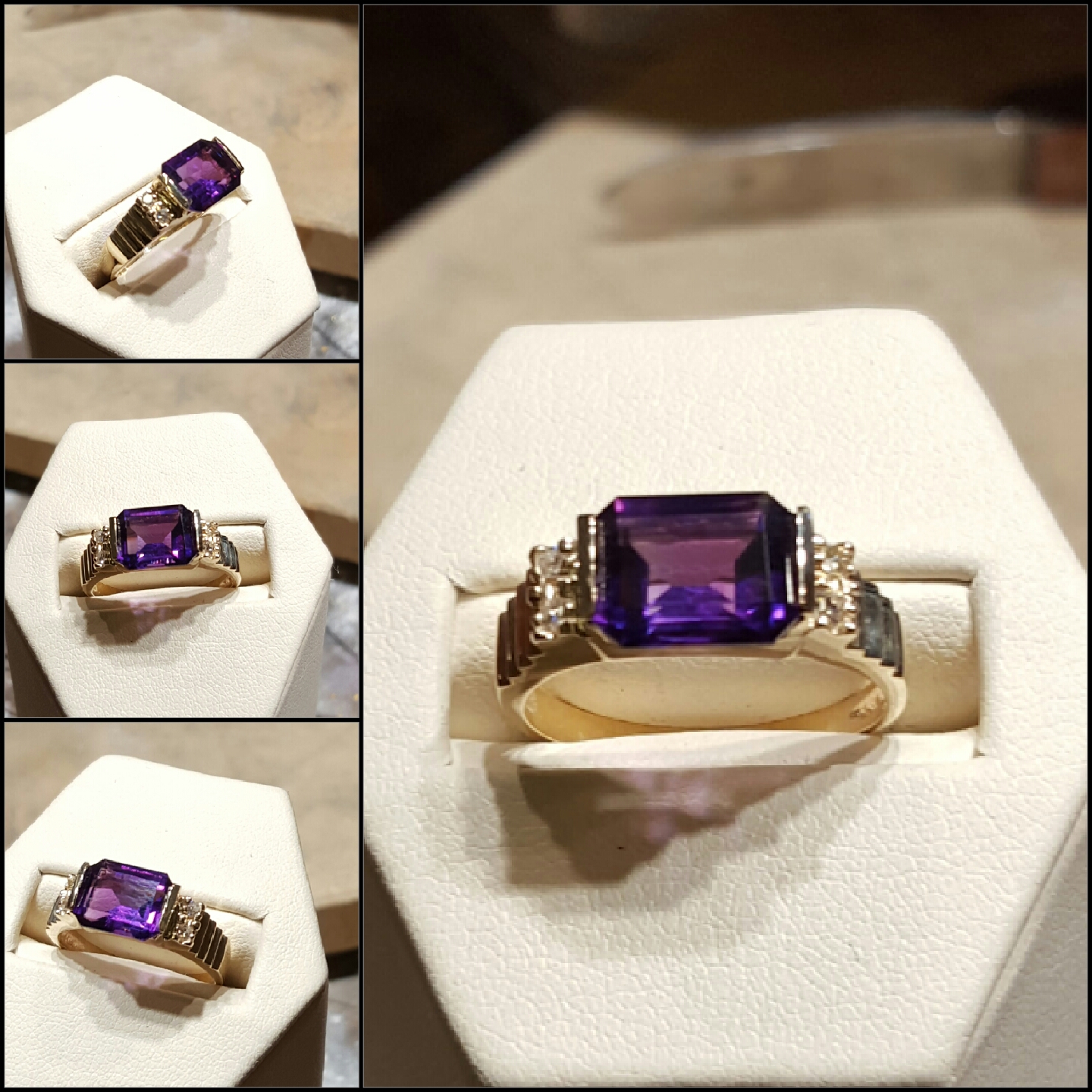 Amethyst .10ctw Diamonds