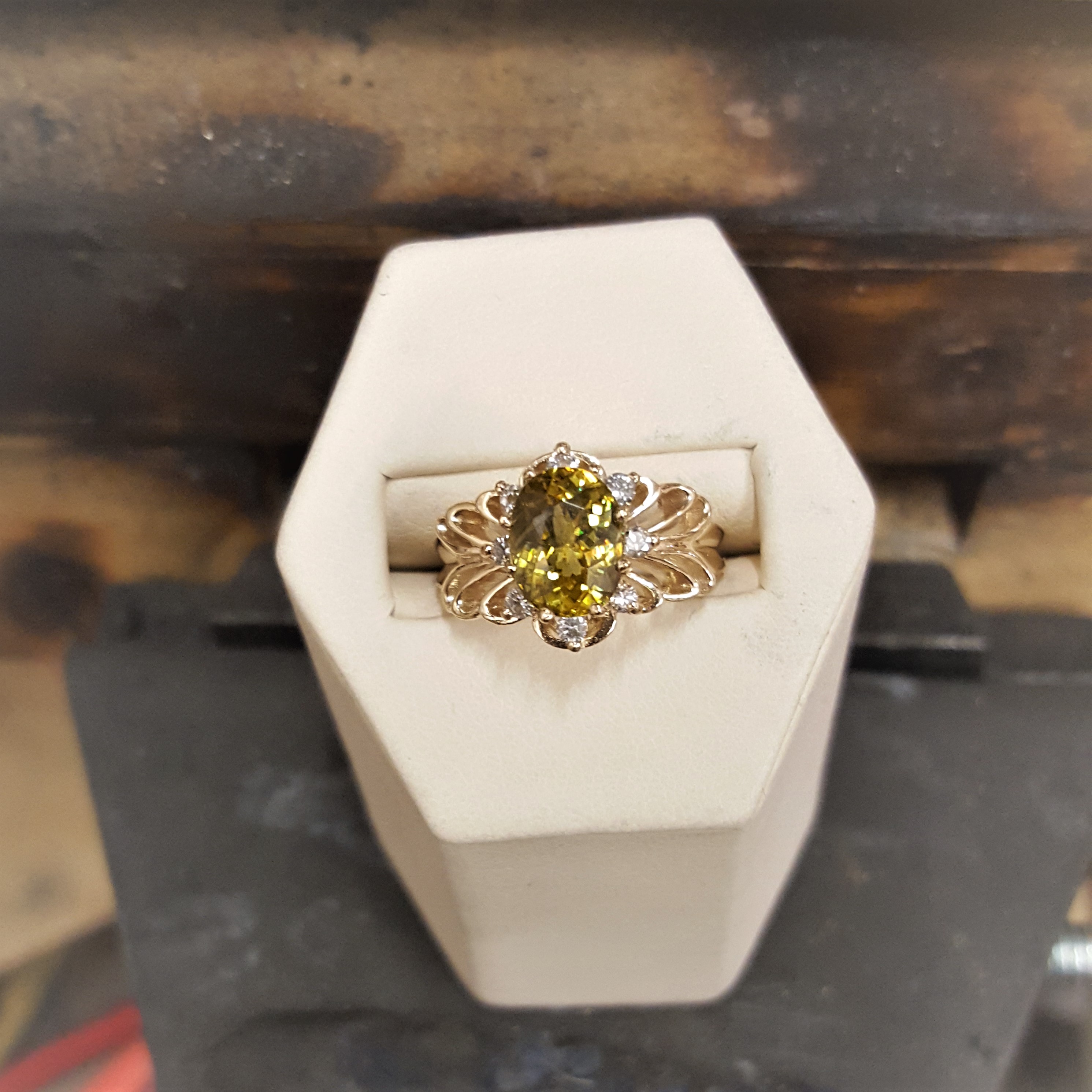 1.28ct Titanite .20ctw Diamonds