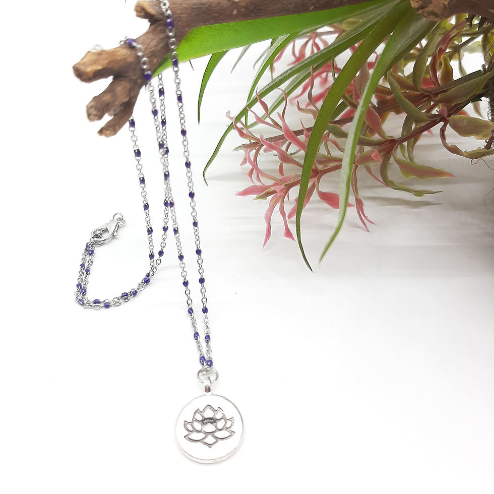 Miniature : Collier Bohème - "Fleur de Lotus"