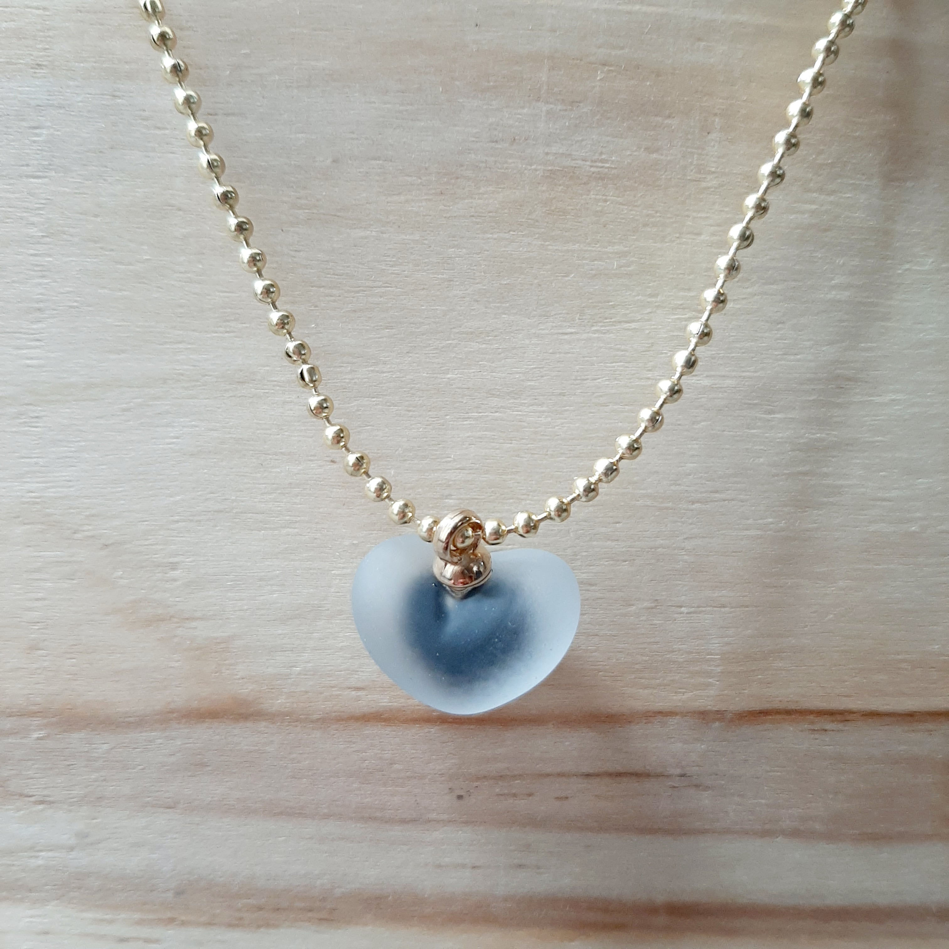 Collier Cœur Givré Noir