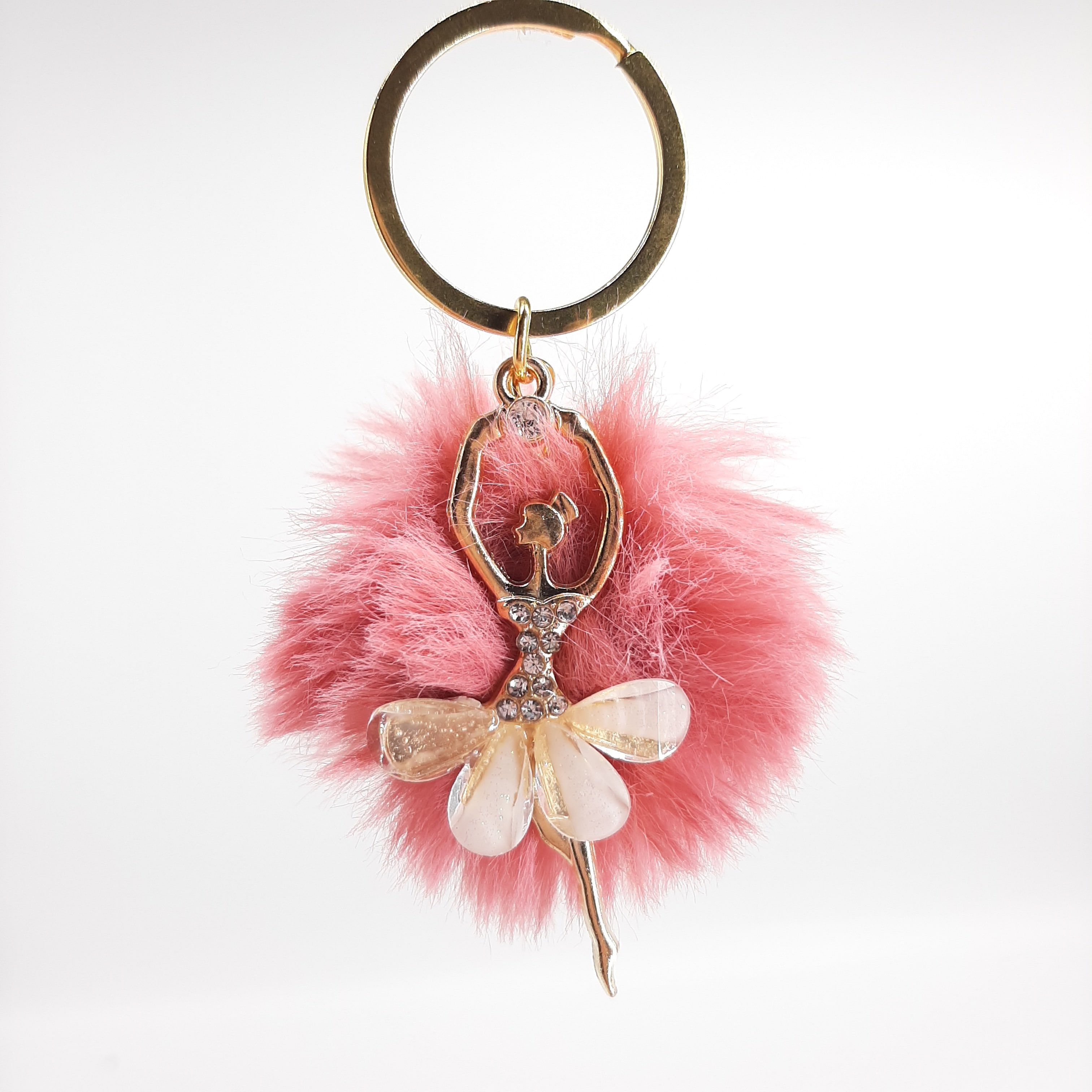 Bijou de Sac Glam Chic - "Ballerine et Pompon" - Bois de rose