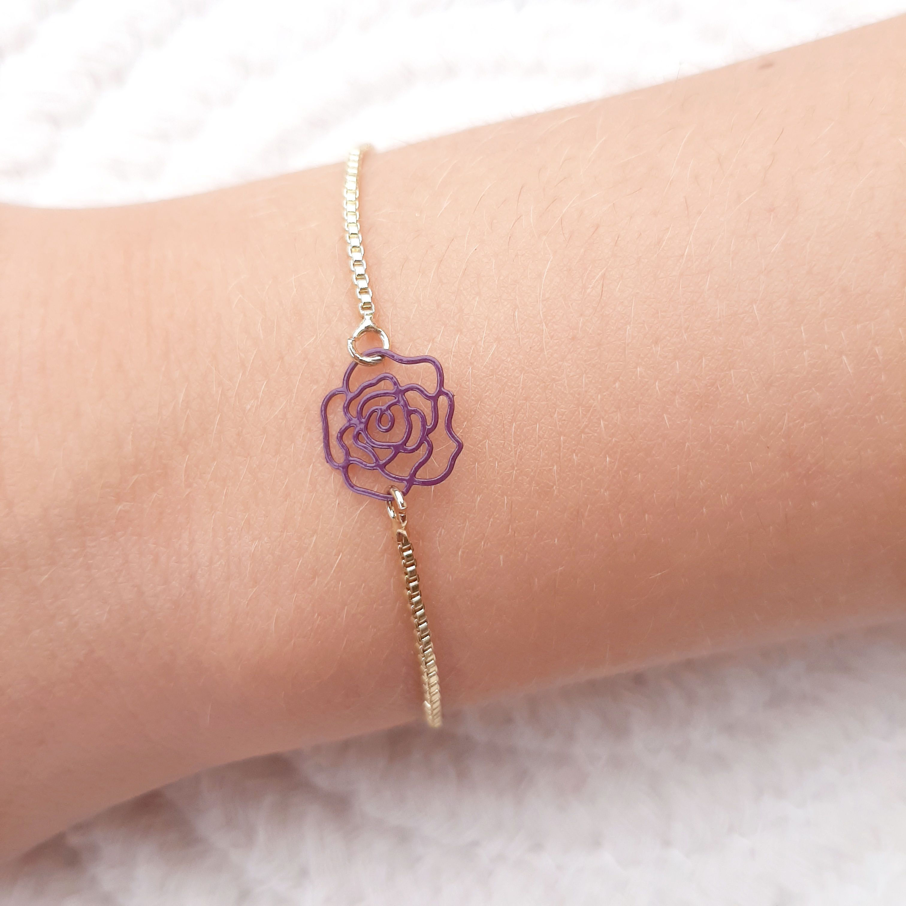 Bracelet Bohème - Fleur "Jolie Rose"