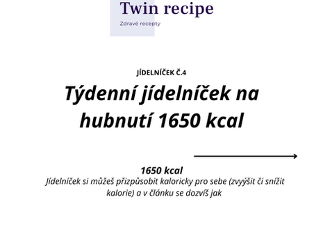 Týdenní jídelníček na hubnutí 1650 kcal #4