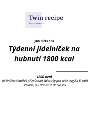 Týdenní jídelníček na hubnutí 1800 kcal #10