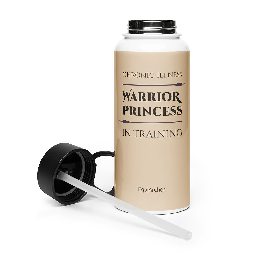 Chronic Illness Warrior Princess In Training - 32oz Water Bottle - Tan/Black