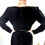 Thumbnail: Vintage black silk Velvet 1980s does 1930s Thierry Mugler dress button stud back