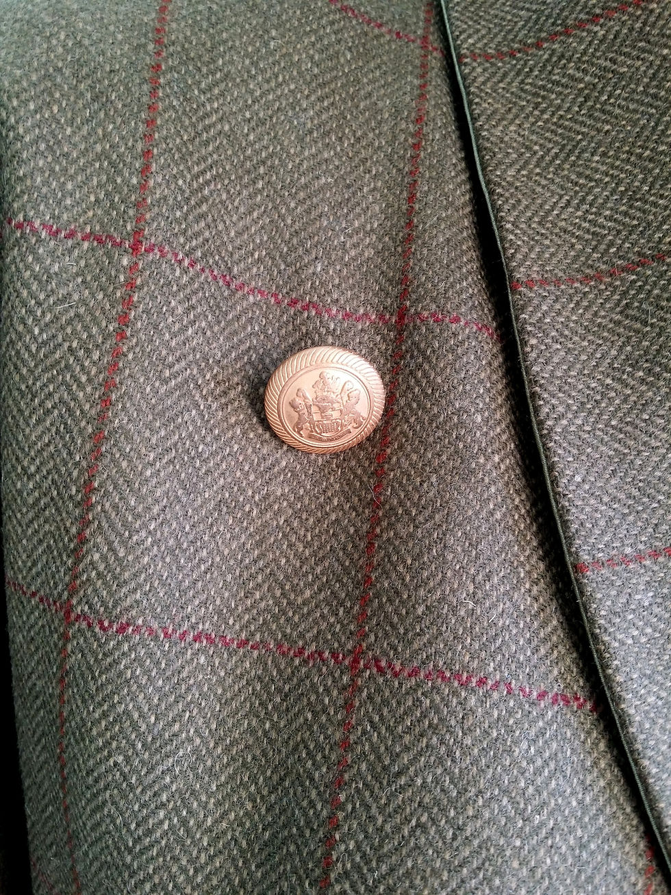 Thumbnail: Belle Epoque Cape in window pane tweed with military buttons
