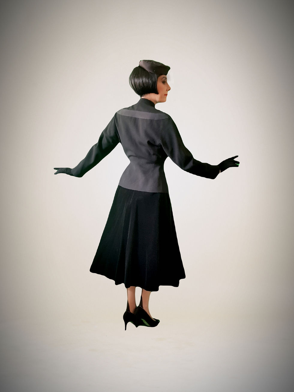 Thumbnail: Original late 1940s/early 1950s jacket Wool Crepe with Silk Faille Grosgrain/taf