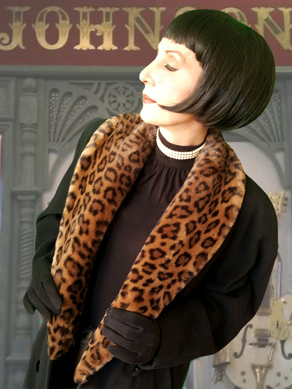Thumbnail: Vintage 1980s does 1950s Emma Somerset cashmere wool coat faux fur coat