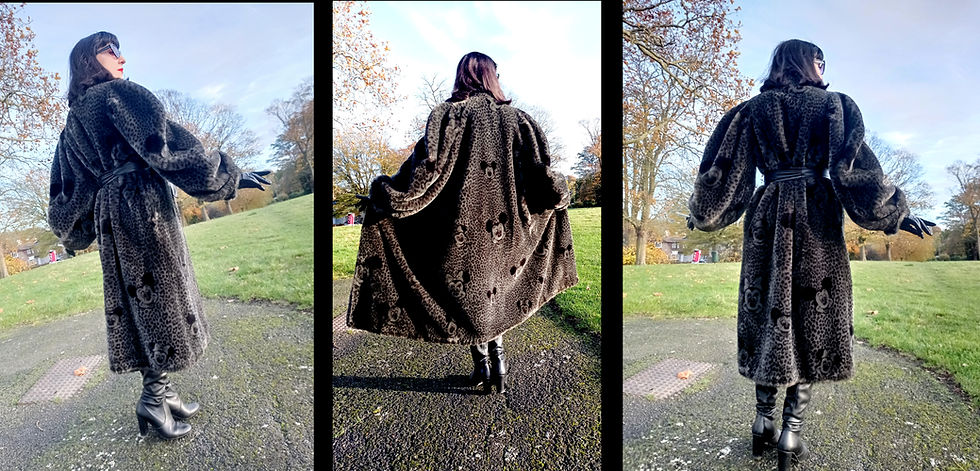 Thumbnail: Vintage late 1980s early 1990s Apparence Paris Disney Faux Fur Coat Mickey Mouse