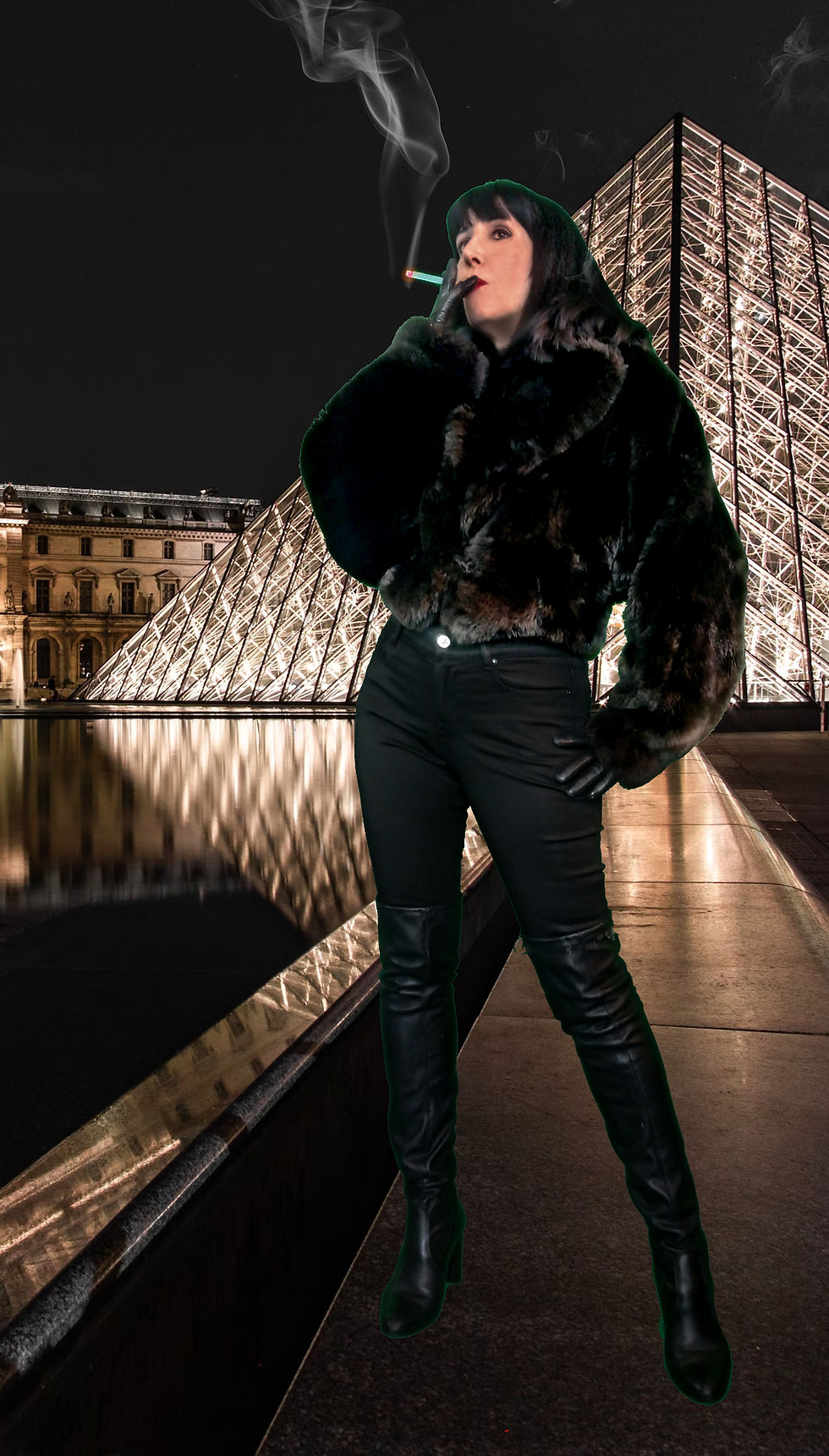 Thumbnail: Vintage 1980s 90s dark brown Emmanuelle Khanh Faux fur chubby bolero