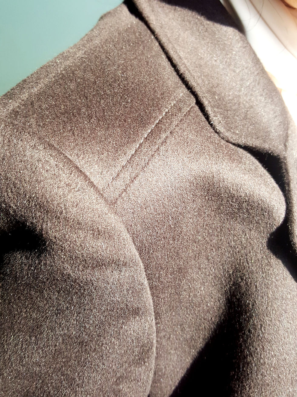 Thumbnail: Escada rabbit angora wool mix equestrian inspired long fitted jacket UK 12/14