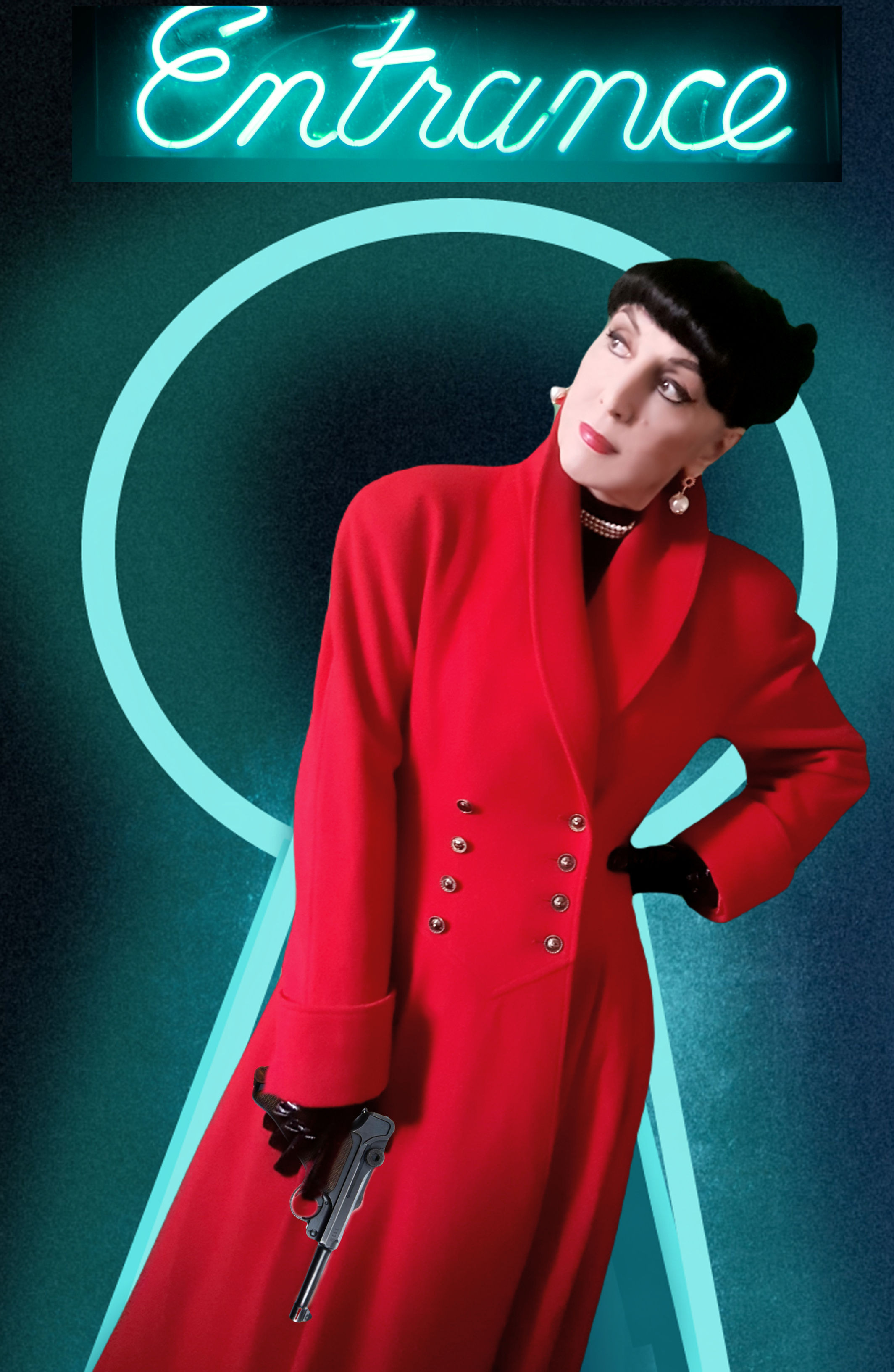 Vintage Red Mansfield wool & cashmere coat 1980s does 1950s fit & flare coat