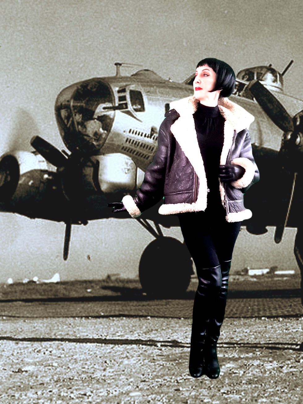 Thumbnail: Vintage WWII style aviator real sheepskin flying jacket optional hood